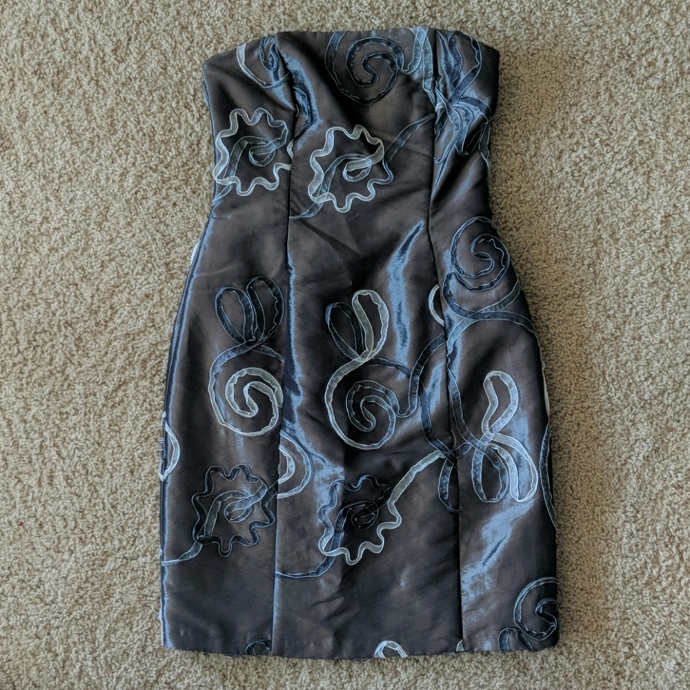 EUC Jessica McClintock Grey Cocktail Dress Sz - 6